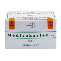 Medtro-Karte (Nk4) á 4 Bestimmungen pro Karte (Anti-A, Anti-B) Bedside-Test für Bluttransfusionen